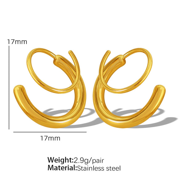 Wholesale 316L Stainless Steel Geometric Rotating Earrings Electroplated Unisex Minimalist Fashion Ear Jewelry