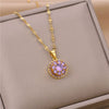 Wholesale Titanium Steel Geometric Rotating Necklace For Female With Electroplating And Water Wave Chain