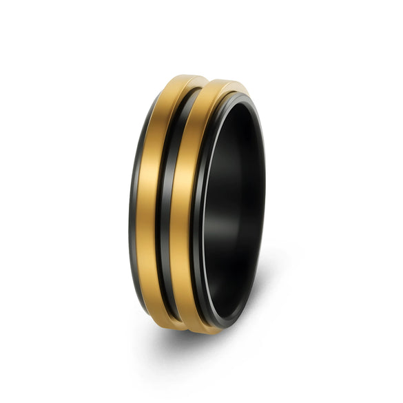 Wholesale Titanium Steel Geometric Rotating Ring Jewelry Stressrelief Hand Accessory Electroplated Unisex