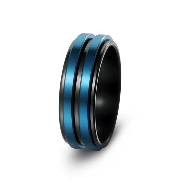 Wholesale Titanium Steel Geometric Rotating Ring Jewelry Stressrelief Hand Accessory Electroplated Unisex