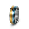 Wholesale Titanium Steel Geometric Rotating Ring Jewelry Stressrelief Hand Accessory Electroplated Unisex