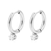 Wholesale Titanium Steel Geometric Round Claw Drill Electroplated Women's Earrings