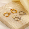 Wholesale Titanium Steel Geometric Round Claw Drill Electroplated Women's Earrings