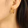 Wholesale 316L Stainless Steel Geometric Round Knotted Niche Design Women's Earrings With Electroplating