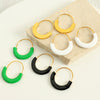 Wholesale 316L Stainless Steel Geometric Round Oil Drop Enamel Earrings For Women With Electroplating