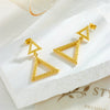 Wholesale Titanium Steel Geometric Round Oval Triangle Pendant Accessories Earrings For Women With Electroplating