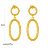 Wholesale Titanium Steel Geometric Round Oval Triangle Pendant Accessories Earrings For Women With Electroplating
