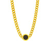 Wholesale Titanium Steel Geometric Round Plate Connection Chain Punk Hiphop Necklace For Women