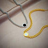 Wholesale Titanium Steel Geometric Round Plate Connection Chain Punk Hiphop Necklace For Women