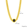 Wholesale Titanium Steel Geometric Round Plate Connection Chain Punk Hiphop Necklace For Women