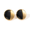 Wholesale Titanium Steel Geometric Round Retro High Grade Black And White Electroplated Unisex Earrings