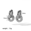 Wholesale Titanium Steel Geometric Round Tassel Donut Earrings With Electroplating And Colorful Full Diamond