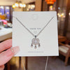Wholesale Titanium Steel Geometric Ruyi Safe Lock Pendant Necklace For Women With Electroplating And Cross Chain