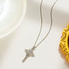 Wholesale Titanium Steel Geometric Saturn Key Necklace With Diamond For Women Light Luxury Style