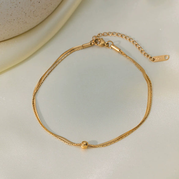 Wholesale Titanium Steel Geometric Shape Women's Anklet Simple Highend Fashion