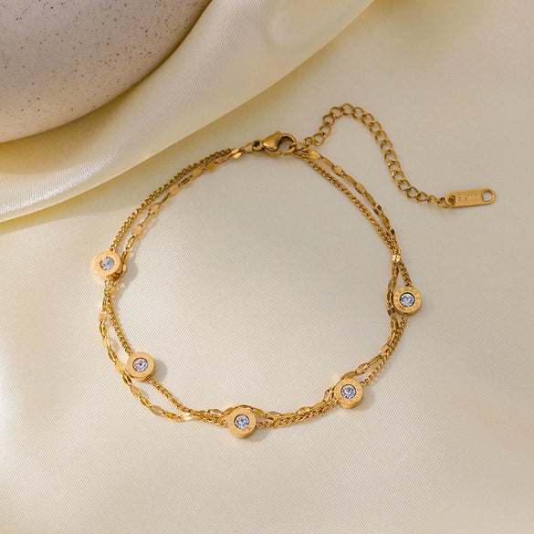 Wholesale Titanium Steel Geometric Shape Women's Anklet Simple Highend Fashion