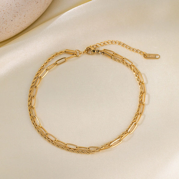 Wholesale Titanium Steel Geometric Shape Women's Anklet Simple Highend Fashion