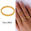Wholesale Titanium Steel Geometric Shaped Electroplated 18K Gold Nonfading Stitching Ring Hand Jewelry For Women And Men
