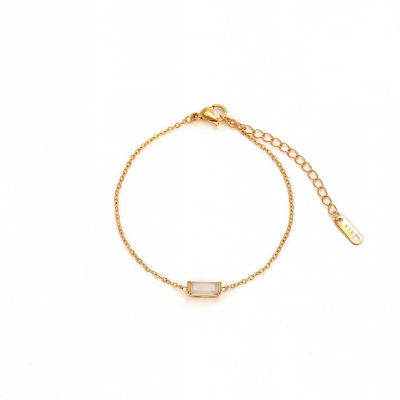Wholesale Titanium Steel Geometric Simple Bracelet With Pearl Sailor Buckle Electroplated