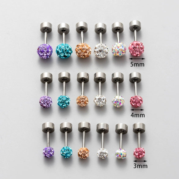 Wholesale Titanium Steel Geometric Simple Style Electroplated Ear Nail For Women