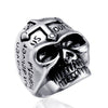 Wholesale Titanium Steel Geometric Skull Cross Unisex Ring With Electroplating