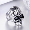 Wholesale Titanium Steel Geometric Skull Cross Unisex Ring With Electroplating