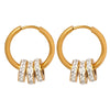 Wholesale Titanium Steel Geometric Small Circle Earrings For Women Gold Plated