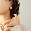 Wholesale Titanium Steel Geometric Smooth Cshaped Electroplated Earrings For Women