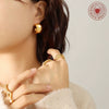 Wholesale Titanium Steel Geometric Smooth Cshaped Electroplated Earrings For Women
