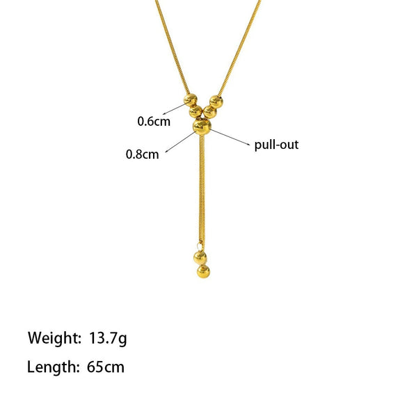 Wholesale Titanium Steel Geometric Snake Bone Chain Adjustable Necklace For Women With Electroplating Design