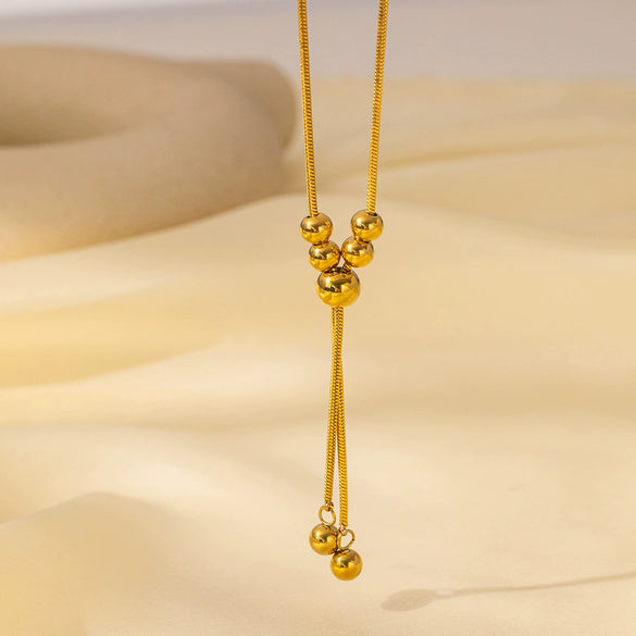 Wholesale Titanium Steel Geometric Snake Bone Chain Adjustable Necklace For Women With Electroplating Design