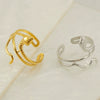 Wholesale Titanium Steel Geometric Snake Ring For Women With Electroplating Hollow And Adjustable Design