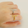 Wholesale Titanium Steel Geometric Snake Ring For Women With Electroplating Hollow And Adjustable Design