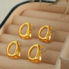 Wholesale 316L Stainless Steel Geometric Specialshaped Cut Out Electroplated Women's Earrings