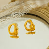Wholesale 316L Stainless Steel Geometric Specialshaped Cut Out Electroplated Women's Earrings