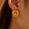 Wholesale 316L Stainless Steel Geometric Spiral Shape Earrings With Electroplating Treatment And Design Sense For Unisex
