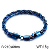 Wholesale Titanium Steel Geometric Sporty Style Spiral Hemp Rope Twist Chain Women's Bracelet