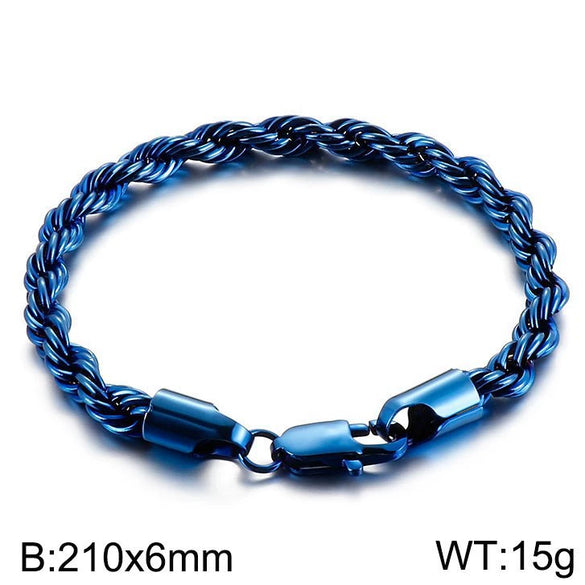 Wholesale Titanium Steel Geometric Sporty Style Spiral Hemp Rope Twist Chain Women's Bracelet