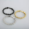 Wholesale Titanium Steel Geometric Sporty Style Spiral Hemp Rope Twist Chain Women's Bracelet
