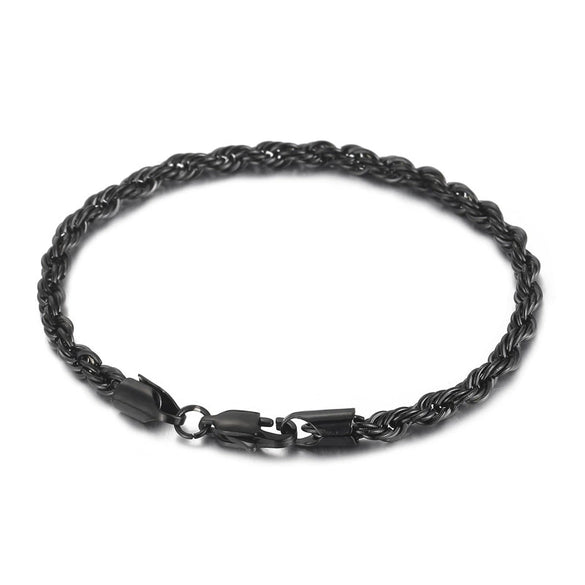 Wholesale Titanium Steel Geometric Sporty Style Spiral Hemp Rope Twist Chain Women's Bracelet
