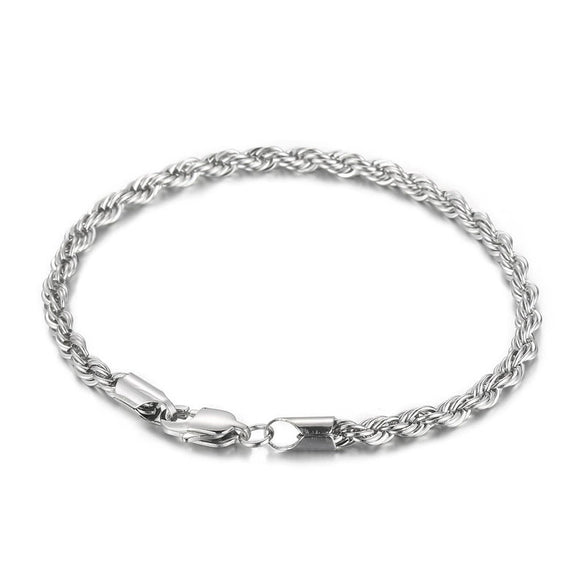Wholesale Titanium Steel Geometric Sporty Style Spiral Hemp Rope Twist Chain Women's Bracelet