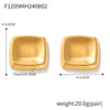 Wholesale Titanium Steel Geometric Square Concave Earrings 18K Gold Plated Simple Style For Women