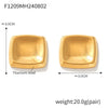 Wholesale Titanium Steel Geometric Square Concave Earrings Plated With 18K Gold Simple Style For Women