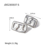 Wholesale Titanium Steel Geometric Square Hammer Pattern Earrings For Women With 18K Gold Electroplating