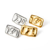 Wholesale Titanium Steel Geometric Square Hammer Pattern Earrings For Women With 18K Gold Electroplating
