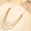 Wholesale 316L Stainless Steel Geometric Stacked Clavicle Chain Necklace For Women With Electroplating