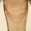 Wholesale 316L Stainless Steel Geometric Stacked Clavicle Chain Necklace For Women With Electroplating