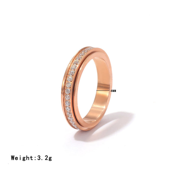 Wholesale Titanium Steel Geometric Star Electroplated Ring Simple Style Unisex