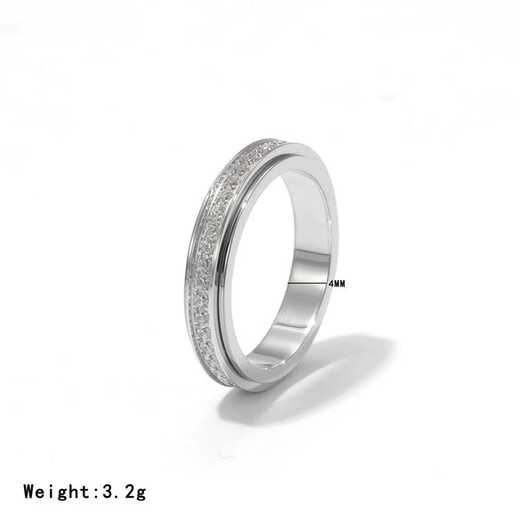 Wholesale Titanium Steel Geometric Star Electroplated Ring Simple Style Unisex