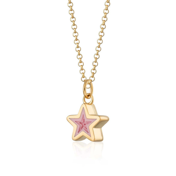 Wholesale Titanium Steel Geometric Star Love Necklace Vacuum Gold Plated